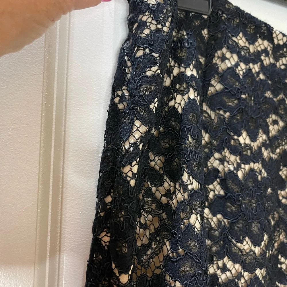 Inc International Concepts Black Lace Skirt with Beige Lining Size 12
